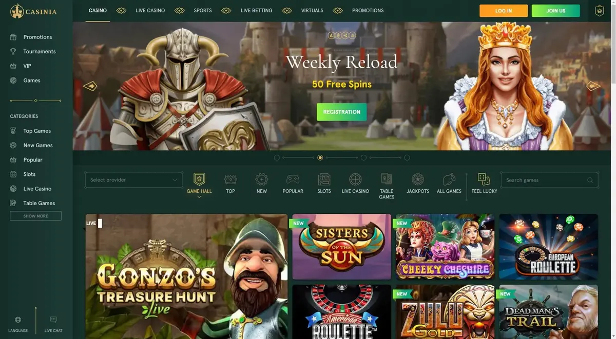 Casinia Zrzut ekranu 3