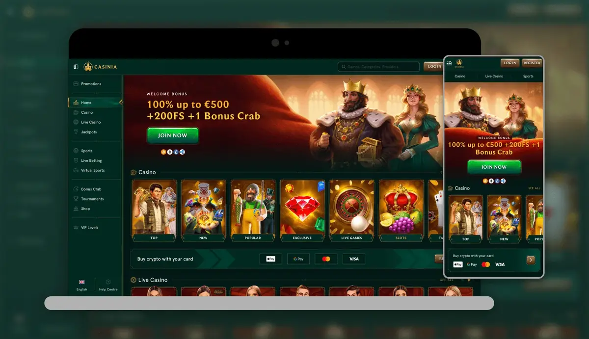 Casinia Zrzut ekranu 1